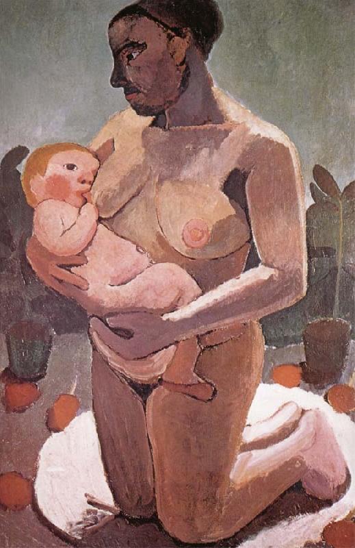 Paula Modersohn-Becker Mother knelt and son oil painting image